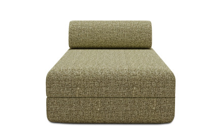 Méridienne convertible et modulable, mousse écologique et assise ferme  - Tissu tweed Vert
