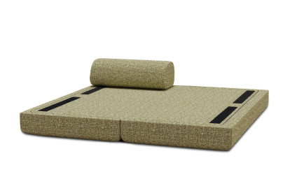 Méridienne convertible et modulable, mousse écologique et assise ferme  - Tissu tweed Vert