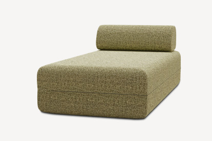 Méridienne non convertible et modulable - Tissu tweed Vert