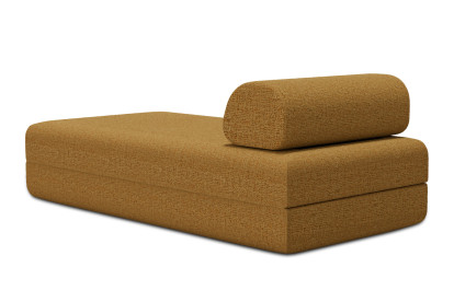 Méridienne convertible et modulable, mousse écologique et assise ferme  - Tissu tweed Jaune