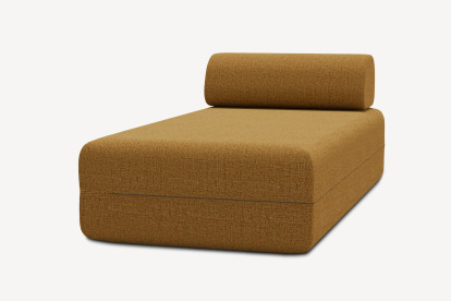 Méridienne non convertible et modulable - Tissu tweed Jaune