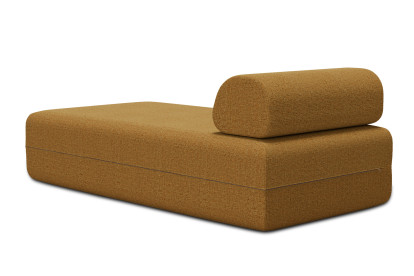 Méridienne non convertible et modulable - Tissu tweed Jaune