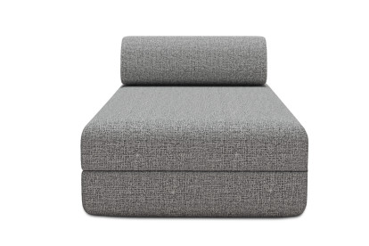 Méridienne convertible et modulable, mousse écologique et assise ferme  - Tissu tweed Gris