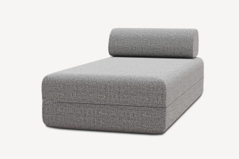 Méridienne non convertible et modulable - Tissu tweed Gris