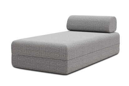 Méridienne non convertible et modulable - Tissu tweed Gris