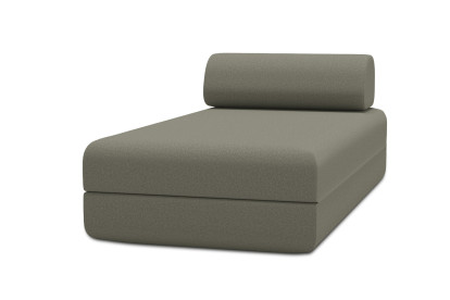 Méridienne convertible et modulable, mousse écologique et assise ferme  - Tissu lisse Taupe