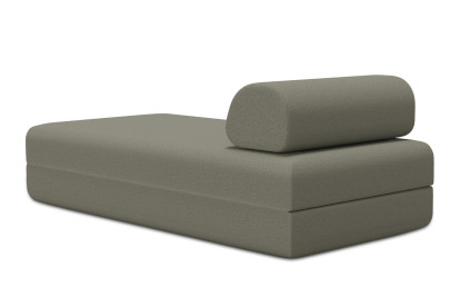 Méridienne convertible et modulable, mousse écologique et assise ferme  - Tissu lisse Taupe
