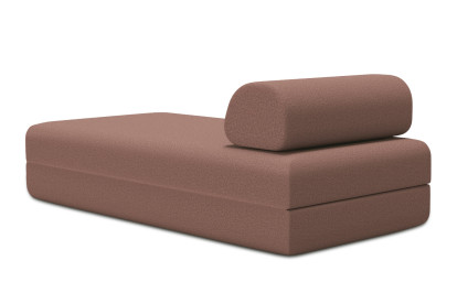 Méridienne convertible et modulable, mousse écologique et assise ferme  - Tissu lisse Terracotta