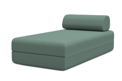 Méridienne convertible et modulable, mousse écologique et assise ferme  - Tissu lisse Vert