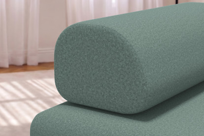 Méridienne convertible et modulable, mousse écologique et assise ferme  - Tissu lisse Vert