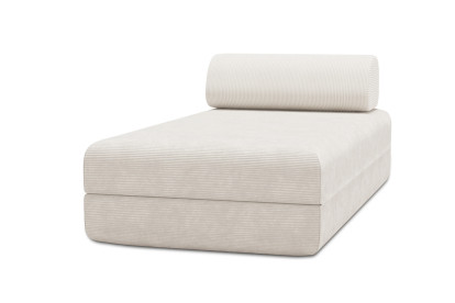 Méridienne convertible et modulable, mousse écologique et assise ferme  - Velours côtelé Blanc