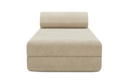 Méridienne convertible et modulable, mousse écologique et assise ferme  - Velours côtelé Beige