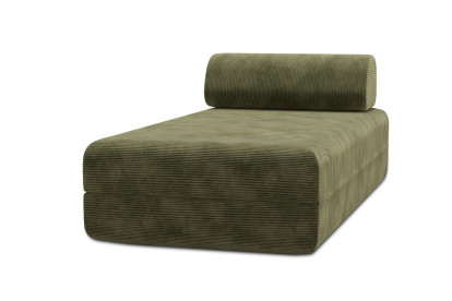 Méridienne convertible et modulable, mousse écologique et assise ferme  - Velours côtelé Vert