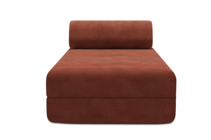Méridienne convertible et modulable, mousse écologique et assise ferme  - Velours côtelé Terracotta