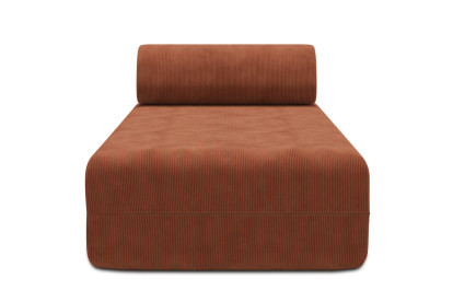 Méridienne non convertible et modulable - Velours côtelé Terracotta