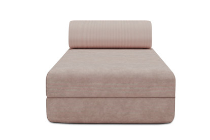 Méridienne convertible et modulable, mousse écologique et assise ferme  - Velours côtelé Rose pâle