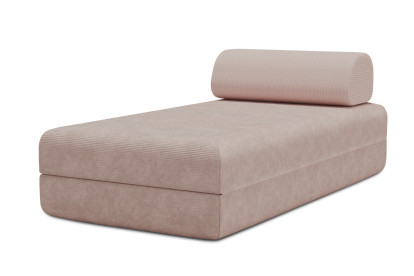 Méridienne convertible et modulable, mousse écologique et assise ferme  - Velours côtelé Rose pâle
