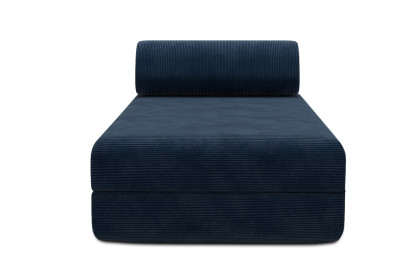Méridienne convertible et modulable, mousse écologique et assise ferme  - Velours côtelé Bleu