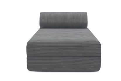 Méridienne convertible et modulable, mousse écologique et assise ferme  - Velours côtelé Gris