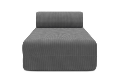 Méridienne non convertible et modulable - Velours côtelé Gris