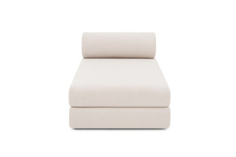 Méridienne convertible et modulable, mousse écologique et assise ferme  - Tissu extérieur Beige clair