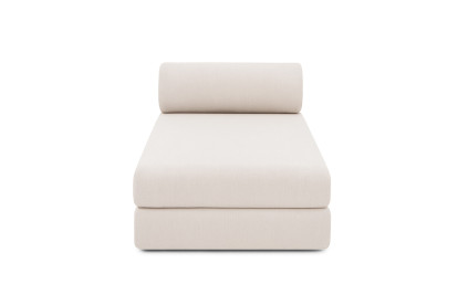Méridienne convertible et modulable, mousse écologique et assise ferme  - Tissu extérieur Beige clair