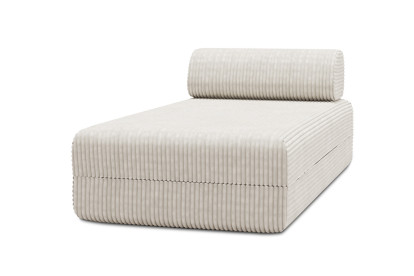 Méridienne non convertible et modulable - Velours côtelé XL Blanc