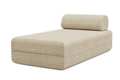 Méridienne convertible et modulable, mousse écologique et assise ferme  - Velours côtelé XL Beige
