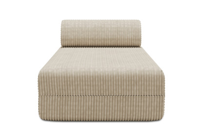 Méridienne non convertible et modulable - Velours côtelé XL Beige