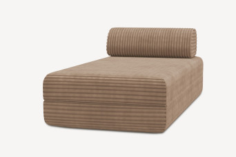Méridienne convertible et modulable, mousse écologique et assise ferme  - Velours côtelé XL Marron