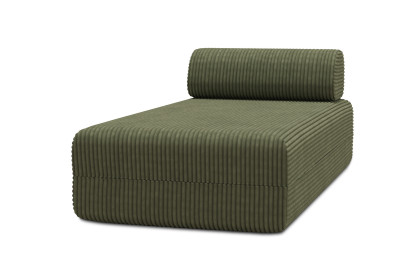 Méridienne non convertible et modulable - Velours côtelé XL Vert