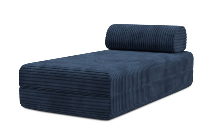 Méridienne convertible et modulable, mousse écologique et assise ferme  - Velours côtelé XL Bleu