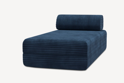 Méridienne convertible et modulable, mousse écologique et assise ferme  - Velours côtelé XL Bleu