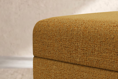 Pouf convertible et modulable, mousse écologique et assise ferme  - Tissu tweed Jaune