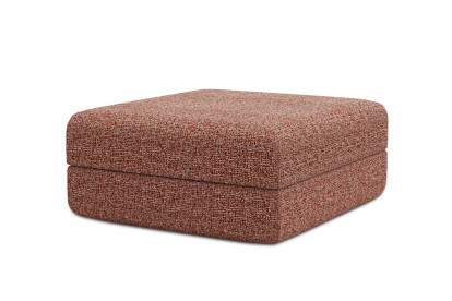 Pouf convertible et modulable, mousse écologique et assise ferme  - Tissu tweed Rouge