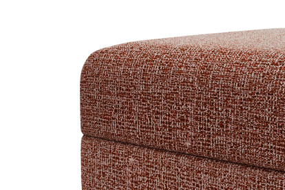 Pouf convertible et modulable, mousse écologique et assise ferme  - Tissu tweed Rouge