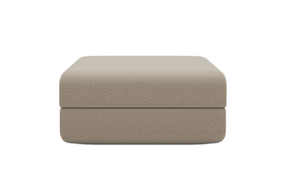Pouf convertible et modulable, mousse écologique et assise ferme  - Tissu lisse Beige