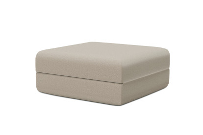 Pouf convertible et modulable, mousse écologique et assise ferme  - Tissu lisse Beige