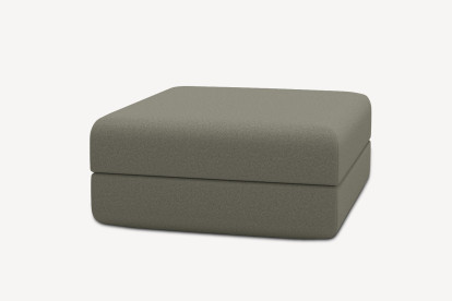 Pouf convertible et modulable, mousse écologique et assise ferme  - Tissu lisse Taupe