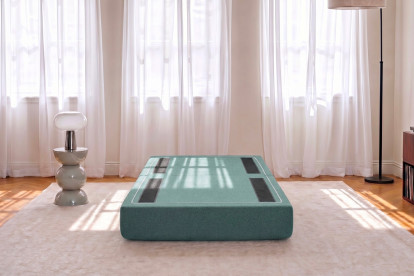 Pouf convertible et modulable, mousse écologique et assise ferme  - Tissu lisse Vert