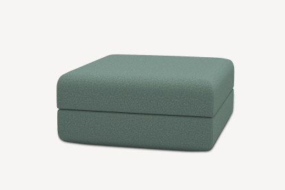 Pouf convertible et modulable, mousse écologique et assise ferme  - Tissu lisse Vert