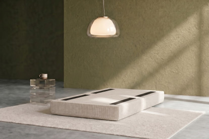 Pouf convertible et modulable, mousse écologique et assise ferme  - Velours côtelé Blanc