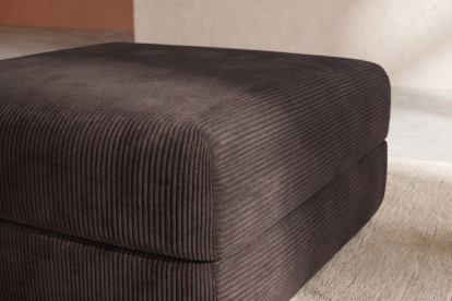 Pouf convertible et modulable, mousse écologique et assise ferme  - Velours côtelé Marron