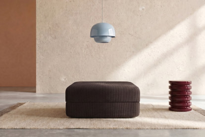 Pouf convertible et modulable, mousse écologique et assise ferme  - Velours côtelé Marron
