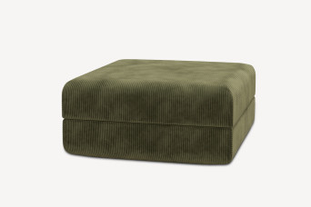 Pouf convertible et modulable, mousse écologique et assise ferme  - Velours côtelé Vert