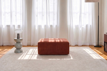 Pouf non convertible et modulable - Velours côtelé Terracotta