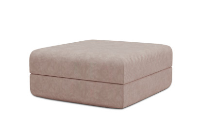 Pouf convertible et modulable, mousse écologique et assise ferme  - Velours côtelé Rose pâle