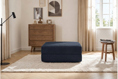 Pouf convertible et modulable, mousse écologique et assise ferme  - Velours côtelé Bleu
