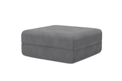 Pouf convertible et modulable, mousse écologique et assise ferme  - Velours côtelé Gris