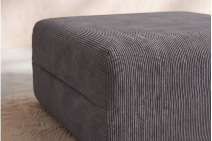 Pouf non convertible et modulable - Velours côtelé Gris